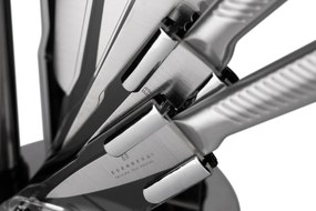 WELLHOX 8 dielna sada nožov v otočnom stojane v oceľovej farbe