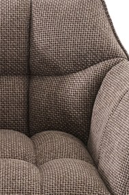 Barová stolička Damas W1 - látka, biely rám - Sivo-hnedá (Taupe)