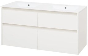Mereo Mereo, Opto, kúpeľňová skrinka s keramickým umývadlom 121 cm, biela, dub, biela/dub, čierna, MER-CN913