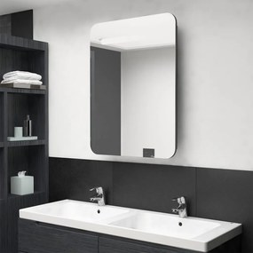 LED kúpeľňová zrkadlová skrinka žiarivá sivá 60x11x80 cm 326506