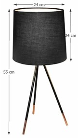Stolná lampa, čierna, JADE TYP 4 8008-44A