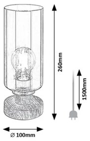Rabalux 74120 - Stolná lampa TANNO 1xE27/25W/230V dub