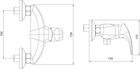 Novaservis Metalia 57 Sprchová batéria 100 mm, chróm, 57065,0