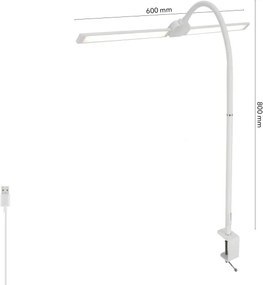 Brilagi - LED Stmievaná stolná lampa USB VARIO LED/14W/5V 3000-6000K biela