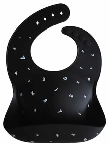 Mushie Silikónový podbradník Black numbers
