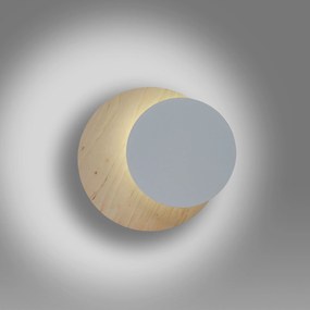 CIRCLE | moderné drevené dizajnové nástenné svietidlo Farba: Drevo/Biela