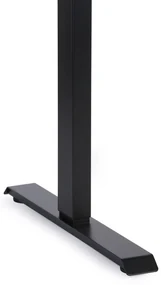 Ergonomický výškovo nastaviteľný stôl, 160x120 cm, 1 motor, L/P, čierna podnož, buk