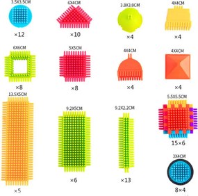 LEAN Toys Tehličky v krabici 200 kusov Viacfarebné