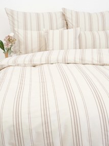 Predĺžené bavlnené obliečky Natural - Prúžky béžové