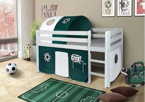 Detská vyvýšená posteľ FUTBAL - BIELA