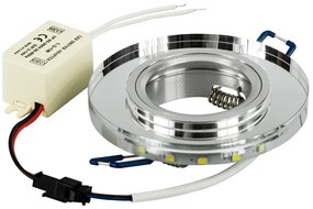 BERGE Podhľadové bodové svietidlo BRG71023 nevýklopné - GU10 - okrúhle + svietiaca LED pásik 3W neutrálna biela