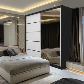 Šatníková skriňa SERENITY 200 cm biely mat MBP SERENITY SZP5/0/B/W/0/HIAL