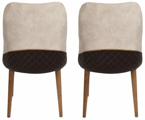 Sada jedálenských stoličiek Nova Cream and Walnut,2 ks, 2 ks