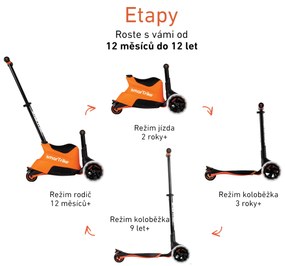 Xtend Scooter Ride-on orange – multifunkčná kolobežka