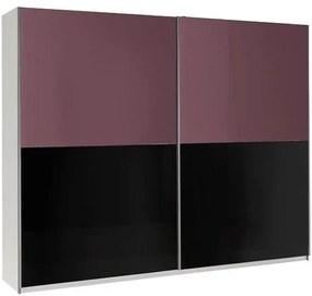 Skriňa Lux 11 fialová lesklá/čierna lesklá 244 cm
