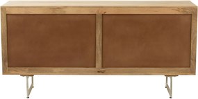 Drevená komoda z mangového dreva s výpletom Ginna - 170*45*80 cm