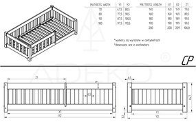 Detská posteľ s výsuvným lôžkom s úložným priestorom s roštom v prírodnej farbe 80x200 cm CP – Adeko