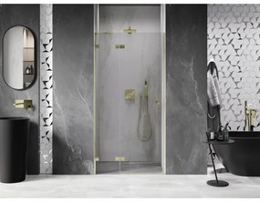 Mexen, Mexen Lunar ľavé otočné sprchové dvere 125 cm, transparentné, brúsené zlato - 834-125-000-55-00-L