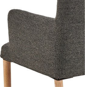 Sivé čalúnené jedálenské kreslo s podrúčkami Zoe – Actona