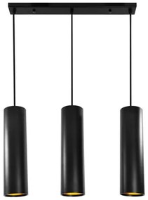 Visiaca lampa tuba čierno-zlatá LATI III
