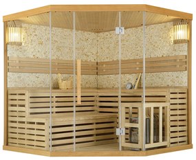 M-SPA - Suchá sauna pre 5 osôb s pieckou STONE 200 x 200 x 200 cm 8 kW