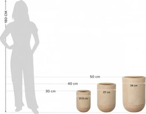 MI Sada keramických kvetináčov MARRON (3ks)