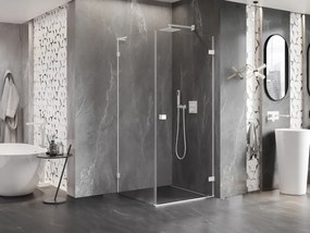 Mexen Lunar-B L pravý výklopný sprchový kút 70 x 70 cm, číre sklo, biela, 832L-070-070-20-00-P
