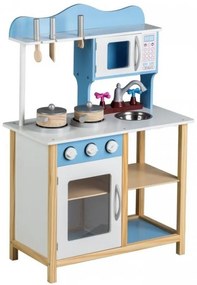 EcoToys Drevená kuchynka ELLA s príslušenstvom, TK040-BLUE