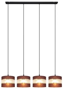 Luster na lanku HELEN 4xE27/15W/230V hnedá/čierna/zlatá