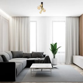 Bodové svietidlo TUBE 3xE27/15W/230V zlatá/čierna