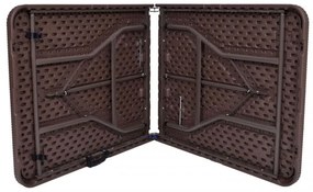 Cateringový skladací ratanový stôl 180x75x73,5 cm – hnedý