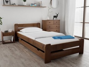 Posteľ Laura 120 x 200 cm, dub Rošt: S latkovým roštom, Matrac: Matrac COCO MAXI 20 cm