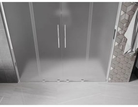 Mexen Velar L Duo, posuvné sprchové dvere do otvoru 200 cm, 8mm sklo námraza, chrómová, 871-200-003-32-01