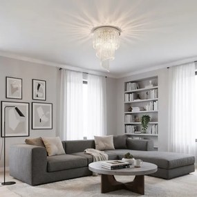 Ideal Lux - Krištáľový prisadený luster CARLTON 12xE14/40W/230V chróm