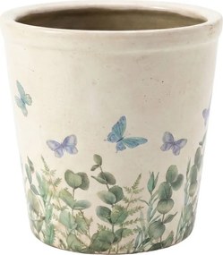 Dekoratívny obal na kvetináč Butterflies Home L - Ø 17*16 cm