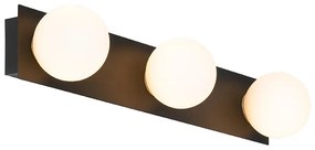 Moderné nástenné svietidlo čierne 48 cm IP44 3-svetlo - Cederic