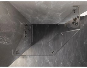Mexen Lunar, L päťuholníkový sprchový kút naklápací doľava 100 x 90 cm, 8mm číre sklo, oceľový profil, 831L-100L-090P-97-00-L