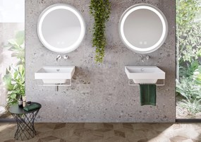 Tutumi Rea, LED kúpeľňové zrkadlo v kovovom ráme 80cm MMJ, brúsená oceľ, HOM-06507