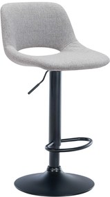 Barová stolička Camden - látka, čierny rám - Svetlo sivá