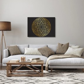 Sklenený obraz zlaté abstrakcie (70x50 cm)
