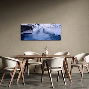 Obraz vodopádu v zime (120x50 cm)