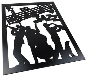 Veselá Stena Drevená nástenná dekorácia Jazzová kapela čierna