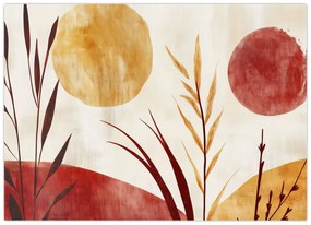Obraz - Rastliny a kruhy (70x50 cm)