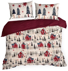 VIANOČNÉ SATÉNOVÉ OBLIEČKY ASHER 140X200, 1 KS 70X80 CM VZOROVANÉ