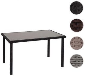 Záhradný stôl HWC-G19, polyratan,120x75cm - čierny