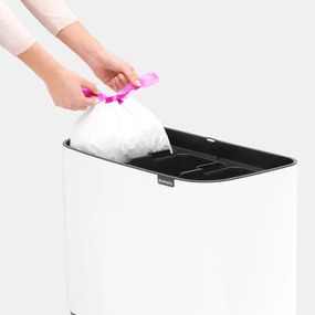 Biely dotykový oceľový odpadkový kôš na triedený odpad 33 l Bo Touch Bin – Brabantia