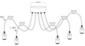 GLOBO A110-5 - Závesné osvetlenie MARACANA 5xE27/60W/230V