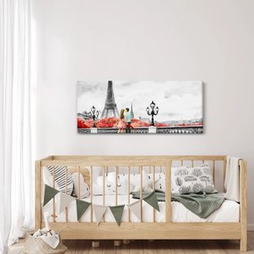 Obraz - Milenci v Paríži (120x50 cm)