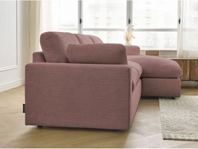 Ružová menčestrová rohová pohovka Belair – Bobochic Paris