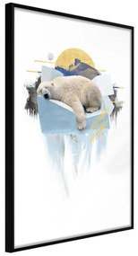Artgeist Plagát - Polar Bear [Poster] Veľkosť: 40x60, Verzia: Zlatý rám s passe-partout